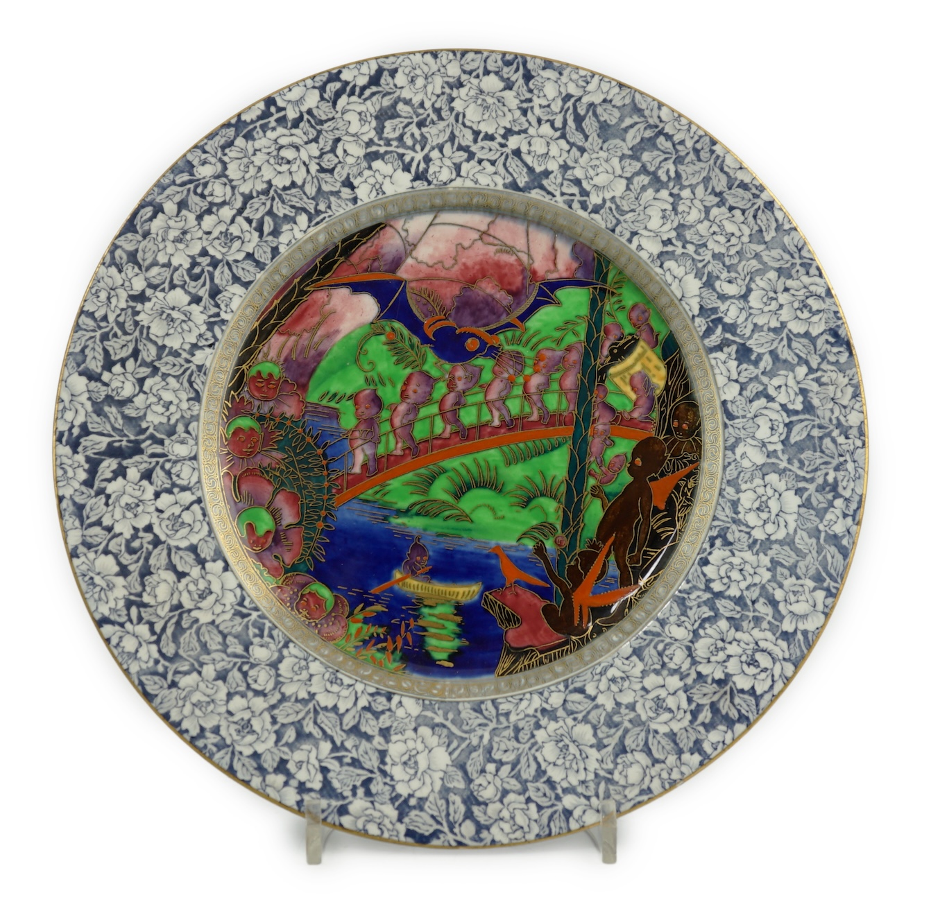 A Wedgwood Fairyland lustre ‘Lincoln’ plate, designed by Daisy Makeig Jones